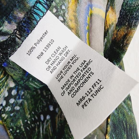 Show Me Your Mumu Peta Peacock Feather Print Tunic Top Sheer Swim Cover Up - Picture 6 of 9